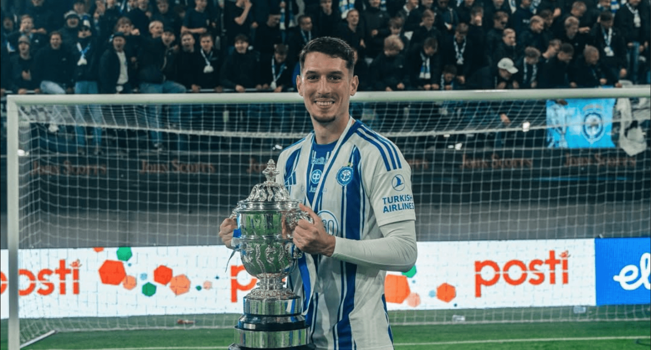 Ο Γιώργος Κανελλόπουλος κυπελλούχος Φινλανδίας με την Ελσίνκι / IG: giwrgoskanell