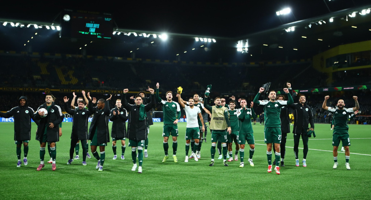 Οι πανηγυρισμοί των παικτών του Παναθηναϊκού / Πηγή: Eurokinissi