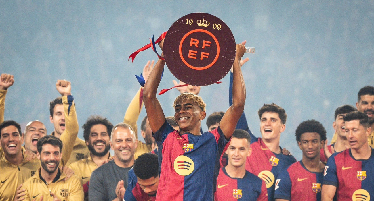 Ο Λαμίν Γιαμάλ πανηγυρίζει με την Μπαρτσελόνα / Πηγή: Imago