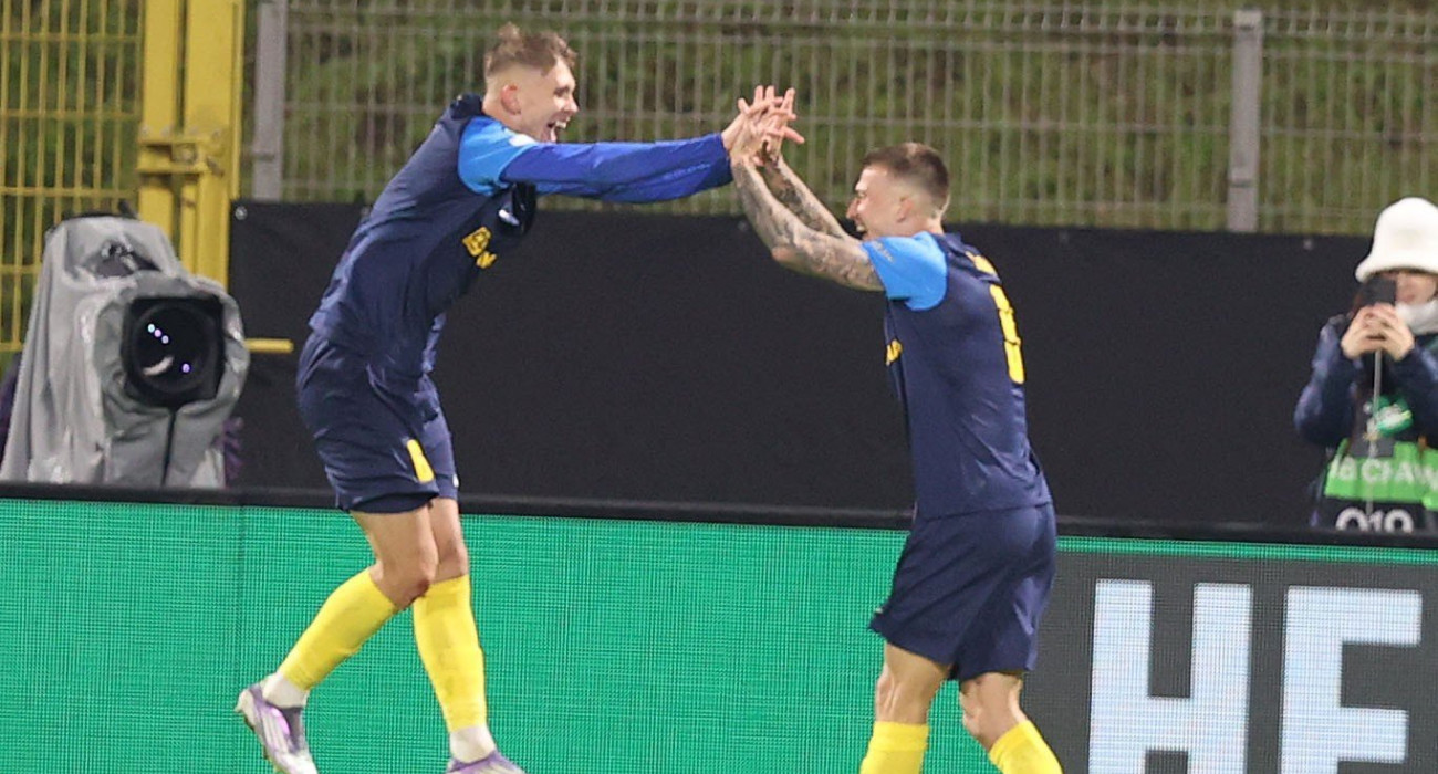 Ο Φράνκο Κοβάσεβιτς πανηγυρίζει το δεύτερο γκολ του κόντρα στην ΑΕΚ / Πηγή: InTime