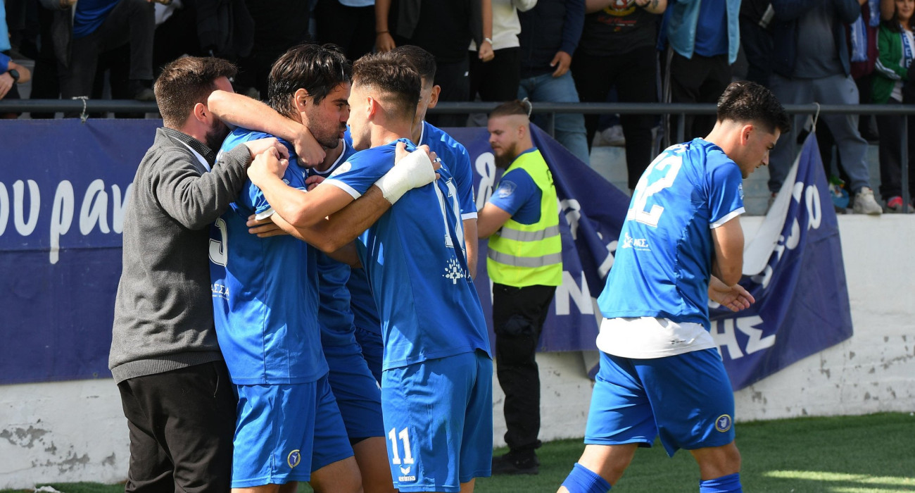 Οι παίκτες της Νίκης Βόλου πανηγυρίζουν / Πηγή: Eurokinissi