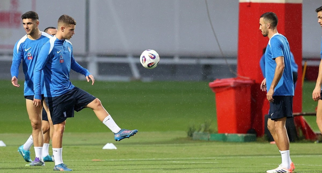 Οι παίκτες της Εθνικής Ελλάδας στην προπόνηση / Πηγή: InTime