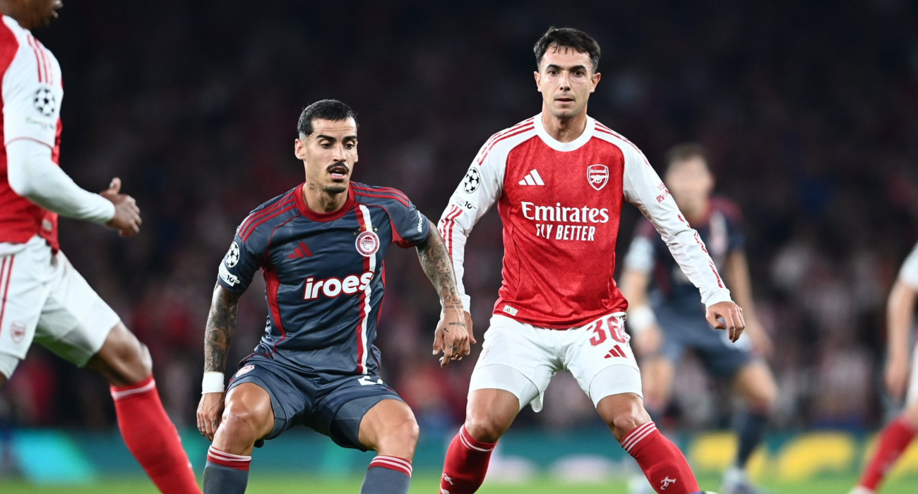 Ο Τσικίνιο σε στιγμιότυπο από την αναμέτρηση της Άρσεναλ με τον Ολυμπιακό / Πηγή: Eurokinissi