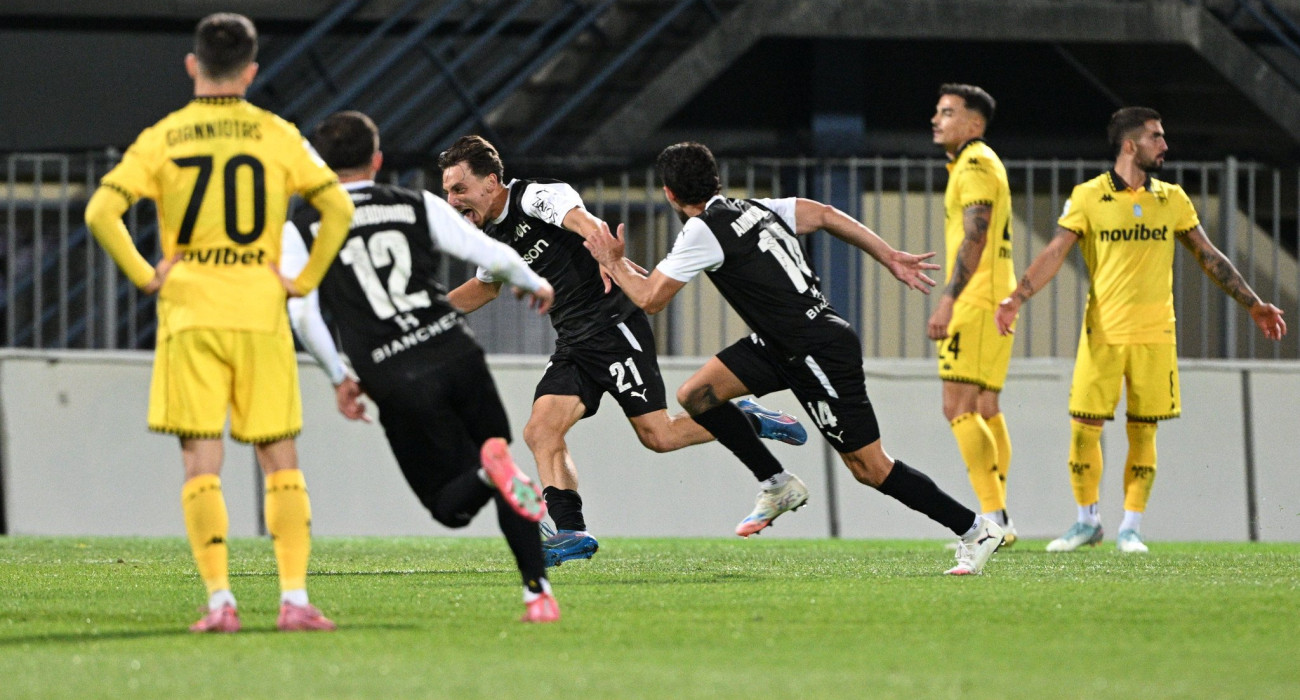 Οι ποδοσφαιριστές του ΟΦΗ πανηγυρίζουν / Πηγή: Eurokinissi