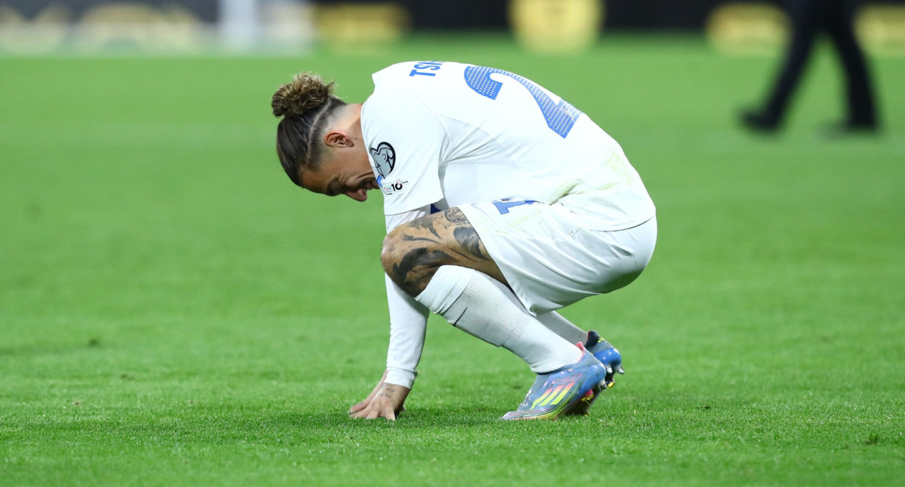 O Kωνσταντίνος Τσιμίκας μετά την ολοκλήρωση του Σκωτία - Ελλάδα / Πηγή: Eurokinissi