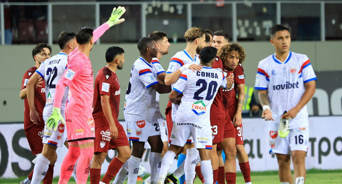Μεγάλη ένταση στο ματς ΑΕΛ Novibet - ΝΠΣ Βόλος / Πηγή: Intime