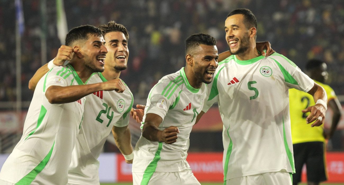 Οι πανηγυρισμοί των ποδοσφαιριστών της Εθνικής Αλγερίας / Πηγή: Imago