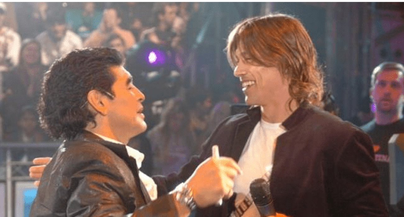 Ντιέγκο Μαραντόνα και Ματίας Αλμέιδα σε κοινή εμφάνισή τους /Screenshot