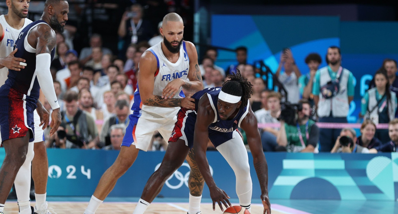 Στιγμιότυπο από το Γαλλία - ΗΠΑ, στον τελικό των Ολυμπιακών Αγώνων του 2024, Πηγή: Intime