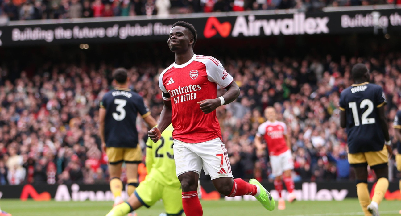 Ο Μπουκάγιο Σάκα πανηγυρίζει / Πηγή: Imago