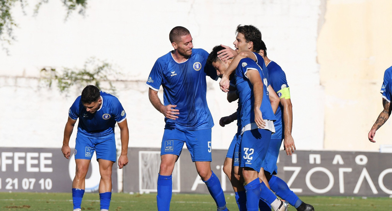 Οι ποδοσφαιριστές της Νίκης Βόλου πανηγυρίζουν / Πηγή: Intime