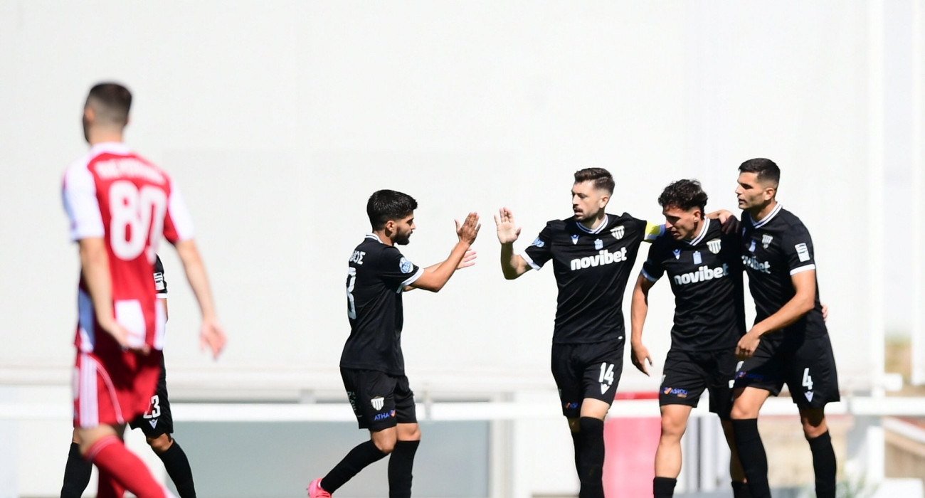 Οι πανηγυρισμοί των παικτών της Καλαμάτας / Πηγή: Eurokinissi