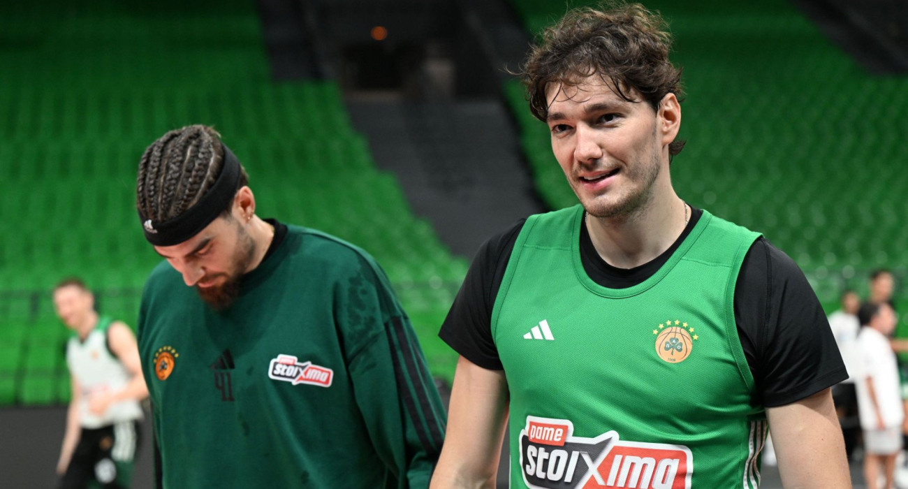 Τζέντι Οσμάν και Χουάντσο Ερνανγκόμεθ σε προπόνηση του Παναθηναϊκού / Πηγή: Β. Στόλης