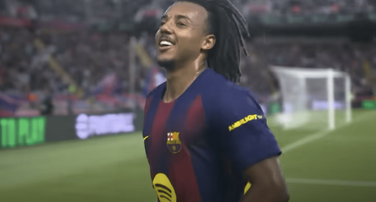 Ο Ζούλς Κουντέ με την νέα εμφάνιση της Μπαρτσελόνα / Πηγή: Printscreen