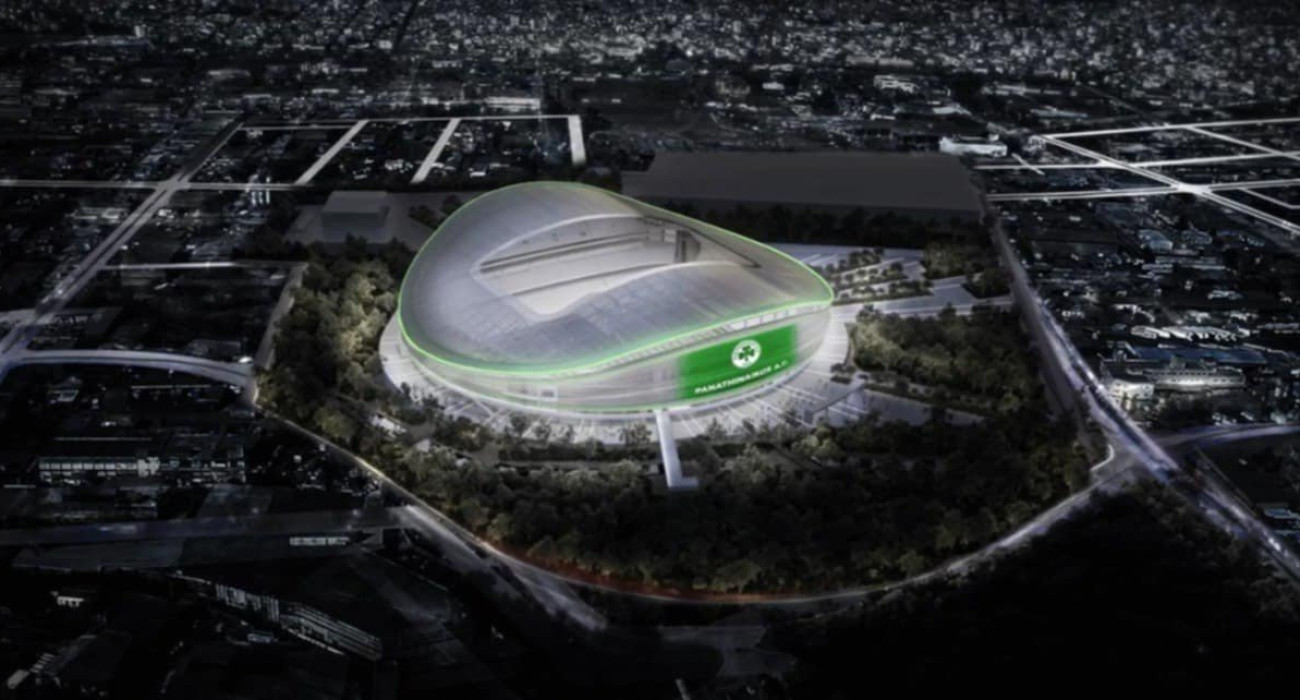 Ο φωτισμός τη νύχτα στο νέο γήπεδο του Παναθηναϊκού στην περιοχή του Βοτανικού - Screenshot