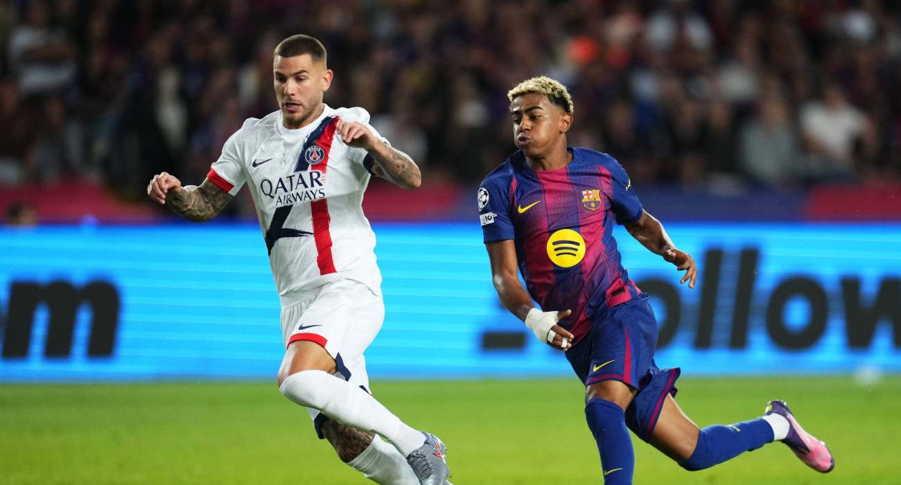 Ο Λούκας Ερναντές με τον Λαμίν Γιαμάλ στο Μπαρτσελόνα -  Παρί Σεν Ζερμέν / Πηγή: Imago