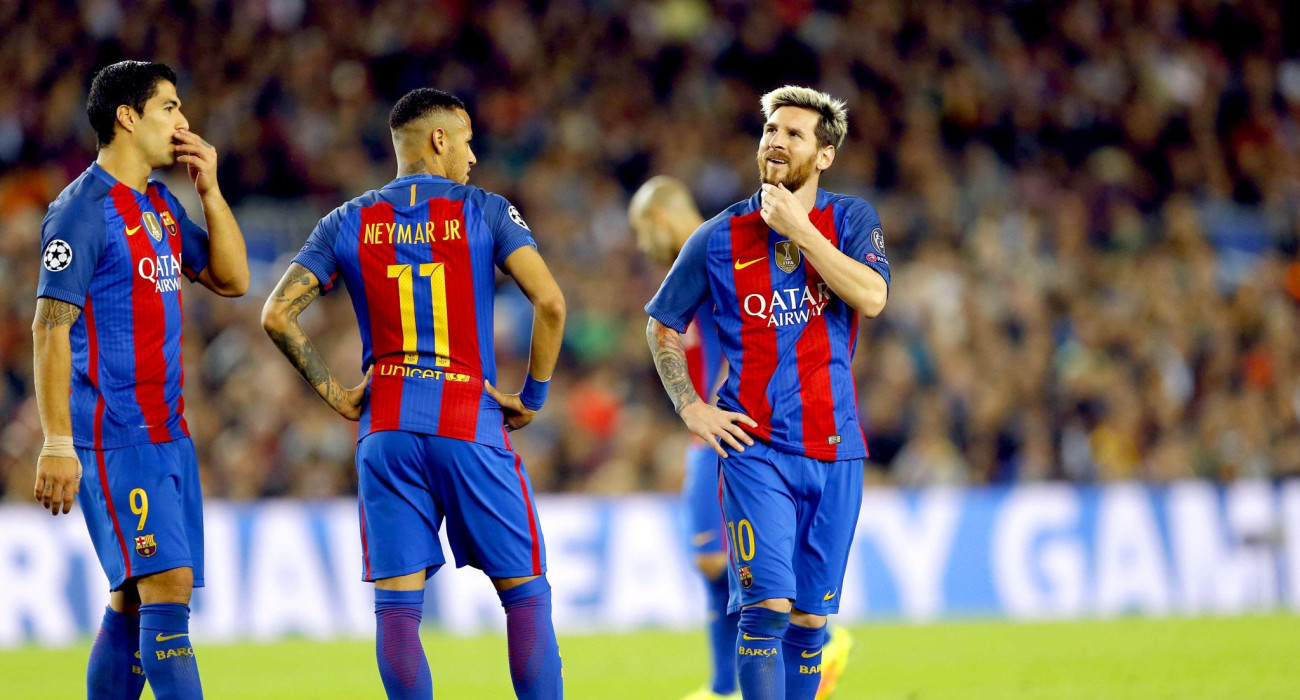 Μέσι, Νεϊμάρ και Σουάρες με τη φανέλα της Μπαρτσελόνα / Πηγή: Eurokinissi