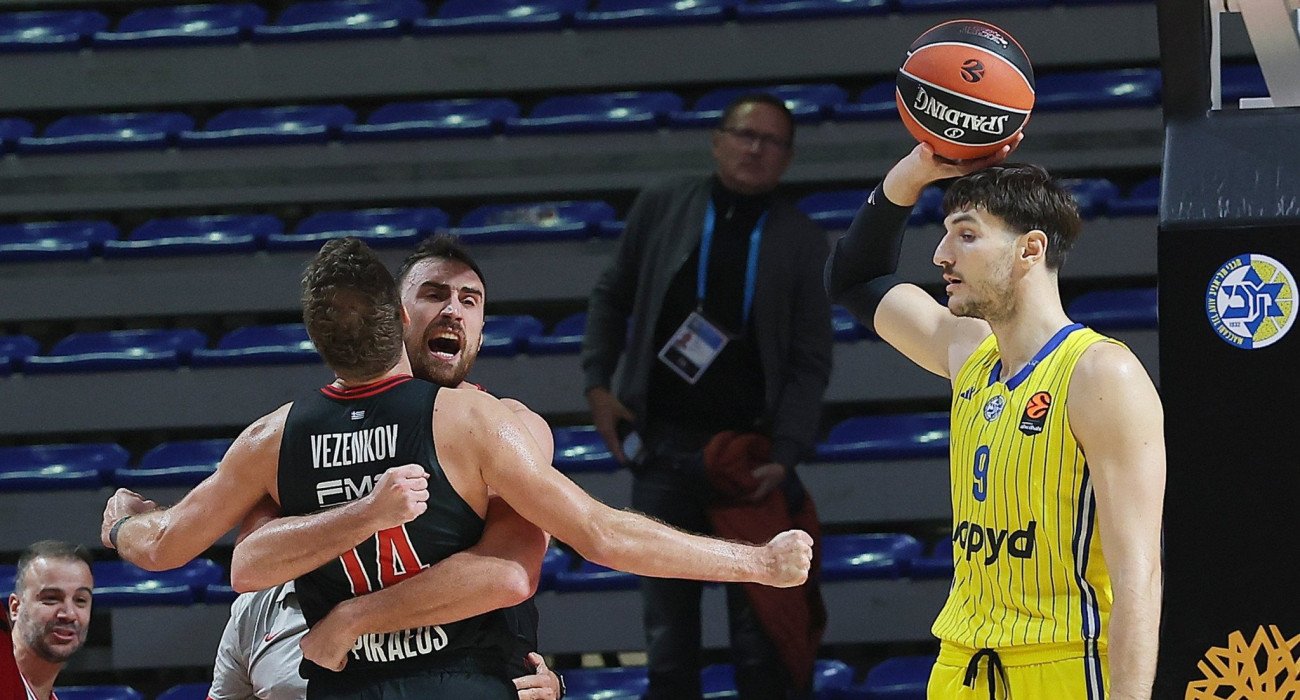 Ο Νίκολα Μιλουτίνοφ πανηγυρίζει έξαλλα τη νίκη του Ολυμπιακού επί της Μακάμπι Τελ Αβίβ, Πηγή: Intime