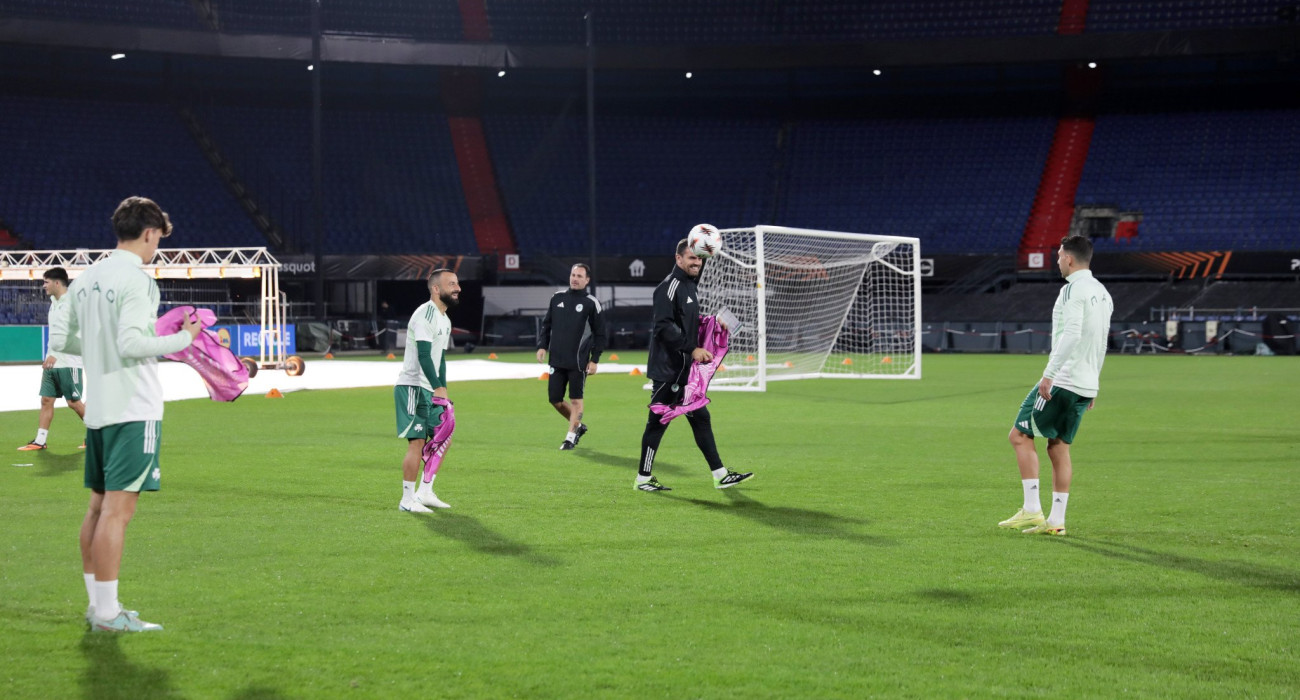 Στιγμιότυπο από την προπόνηση του Παναθηναϊκού στο Ρότερνταμ, Πηγή: Intime