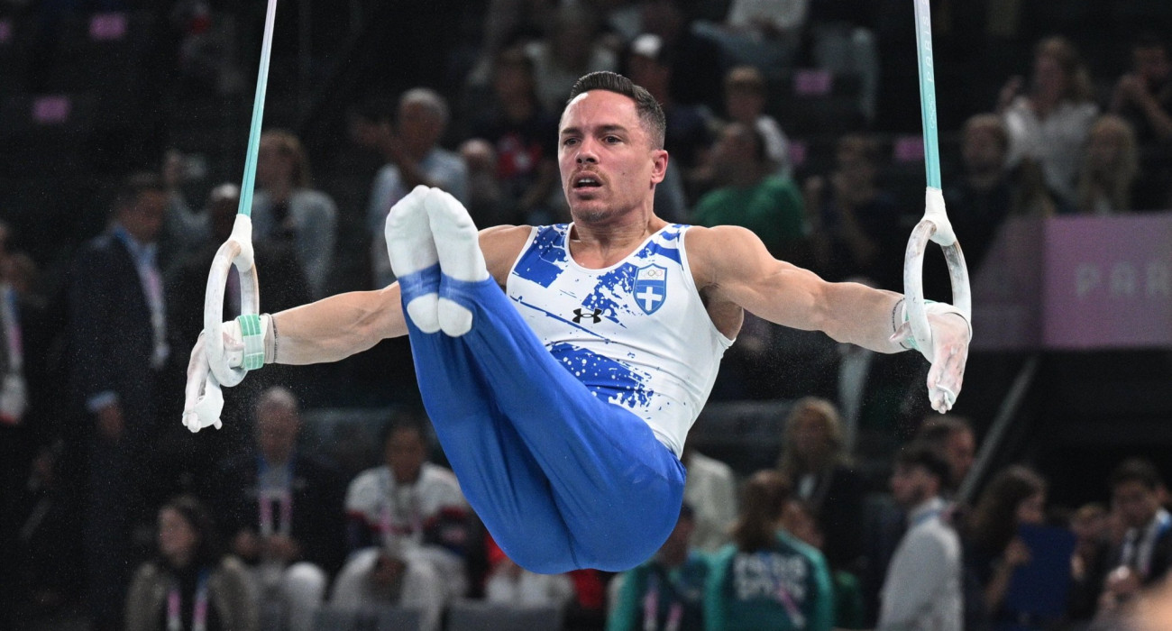 Ο Λευτέρης Πετρούνιας στον Ολυμπιακό τελικό του Παρισιού το 2024 / Πηγή: Eurokinissi