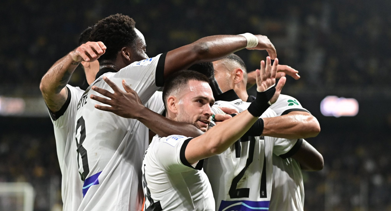 Οι πανηγυρισμοί των παικτών του ΠΑΟΚ στην «OPAP Arena» / Πηγή: Eurokinissi