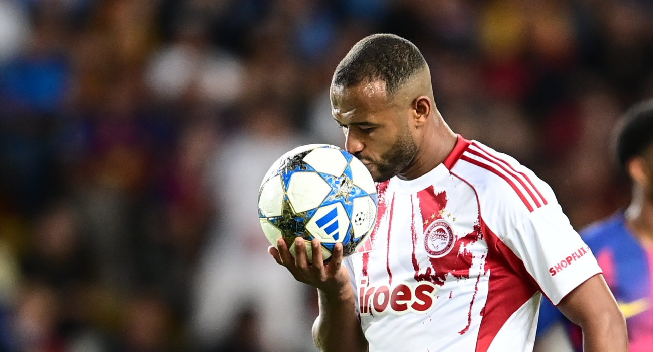 Ο Ελ Κααμπί στην αναμέτρηση του Ολυμπιακού με την Μπαρτσελόνα / Πηγή: Eurokinissi