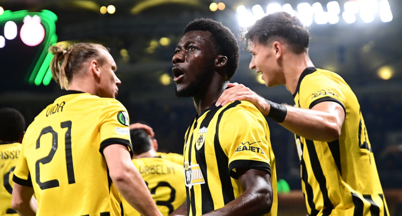 Ο Κοϊτά πανηγυρίζει το 1-0 για την ΑΕΚ/ Πηγή: Eurokinissi