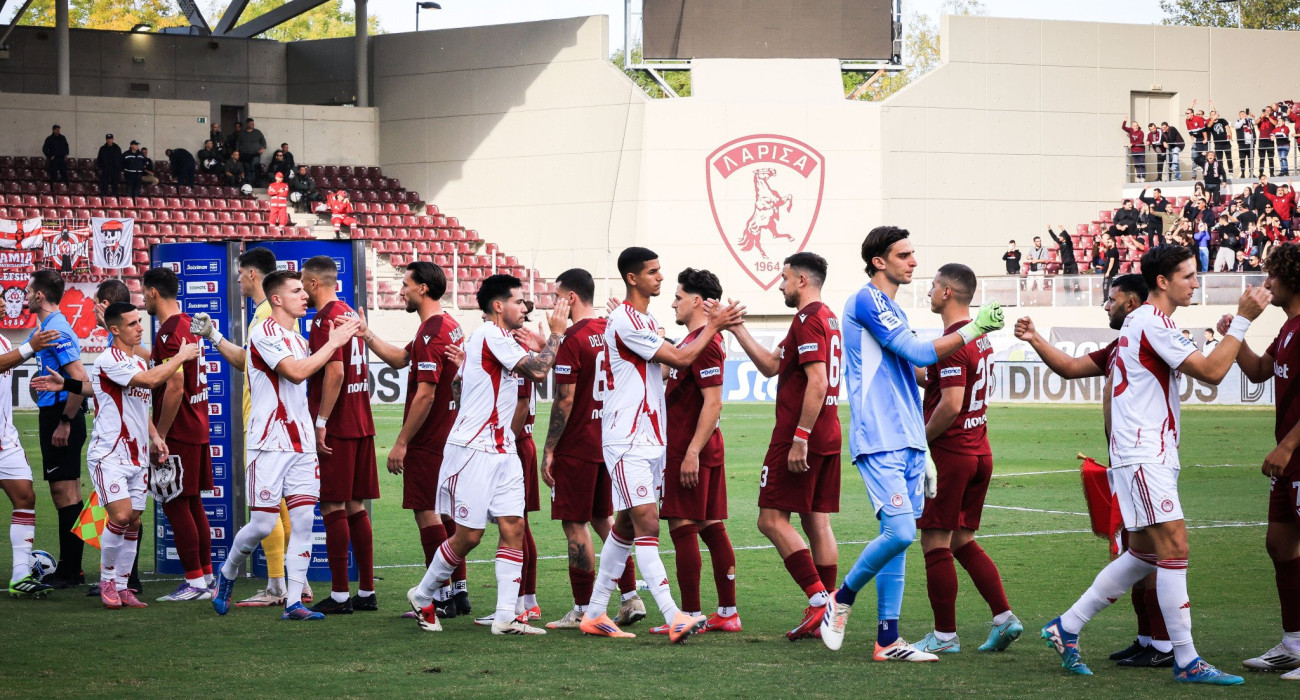 Στιγμιότυπο από το ματς ΑΕΛ Novibet - Ολυμπιακός / Πηγή: Eurokinissi