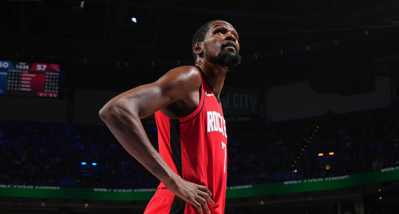 Ο Κέβιν Ντουράντ στο επίσημο ντεμπούτο του με τη φανέλα των Χιούστον Ρόκετς, Πηγή:Jesse D. Garrabrant /NBAE via Getty Images/Ideal Images