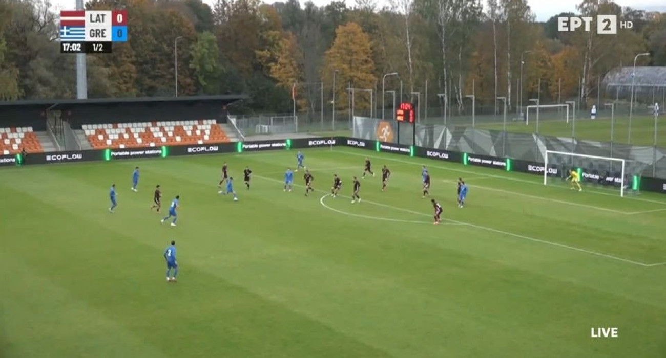 Στιγμιότυπο από την αναμέτρηση Λετονία - Ελλάδα / Πηγή: Glomex