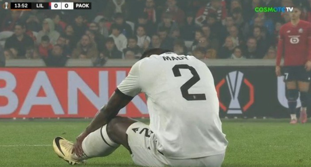 Τραυματίστηκε ο Μαντί Καμαρά στο Λιλ - ΠΑΟΚ / Screenshot