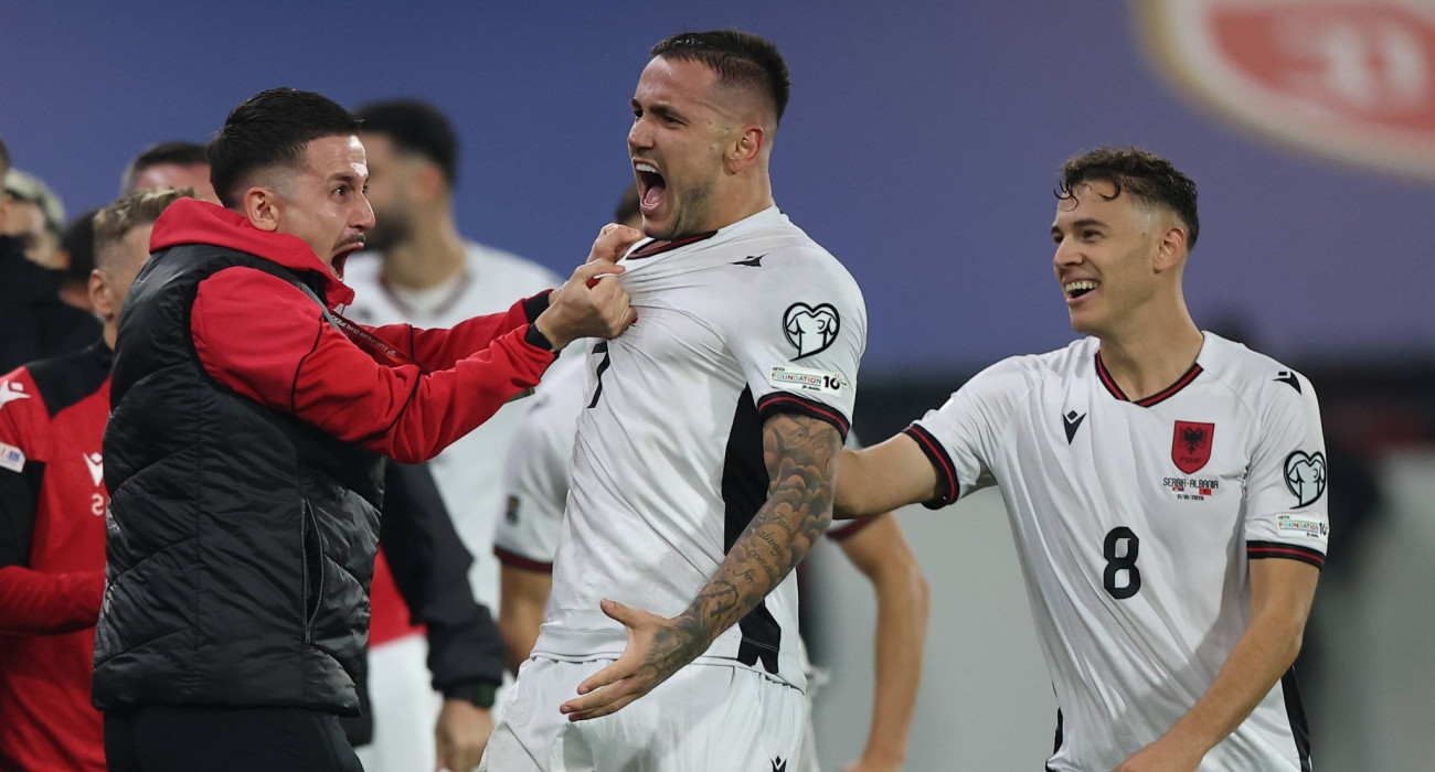 Οι ποδοσφαιριστές της Αλβανίας πανηγυρίζουν / Πηγή: Imago