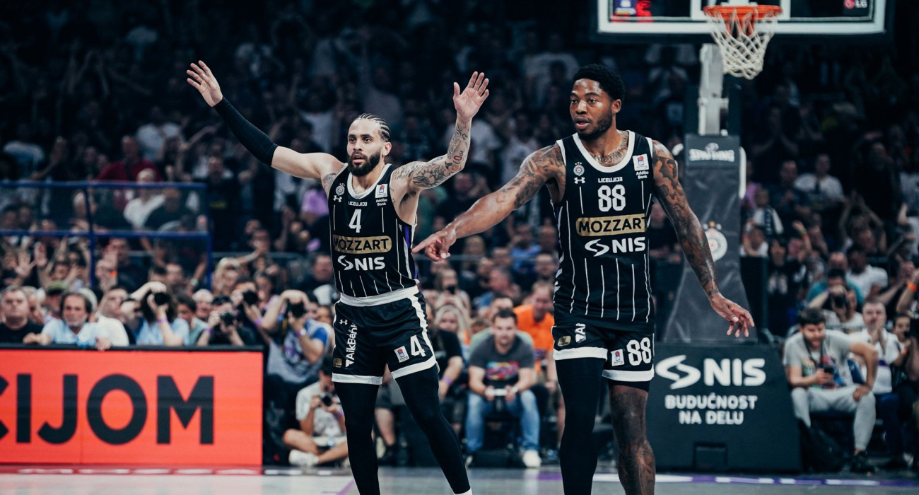 Ο Ντουέιν Γουάσινγκτον με τον Ταϊρίκ Τζόουνς, Πηγή: Partizan Basketball/ABA League