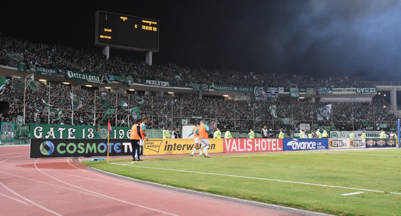 Ο κόσμος του Παναθηναϊκού στο «Πανθεσσαλικό»/ Πηγή: Eurokinissi