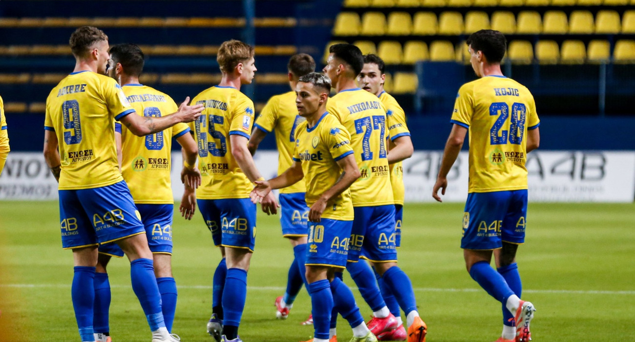 Ποδοσφαιριστές του Παναιτωλικού πανηγυρίζουν / Πηγή: Eurokinissi