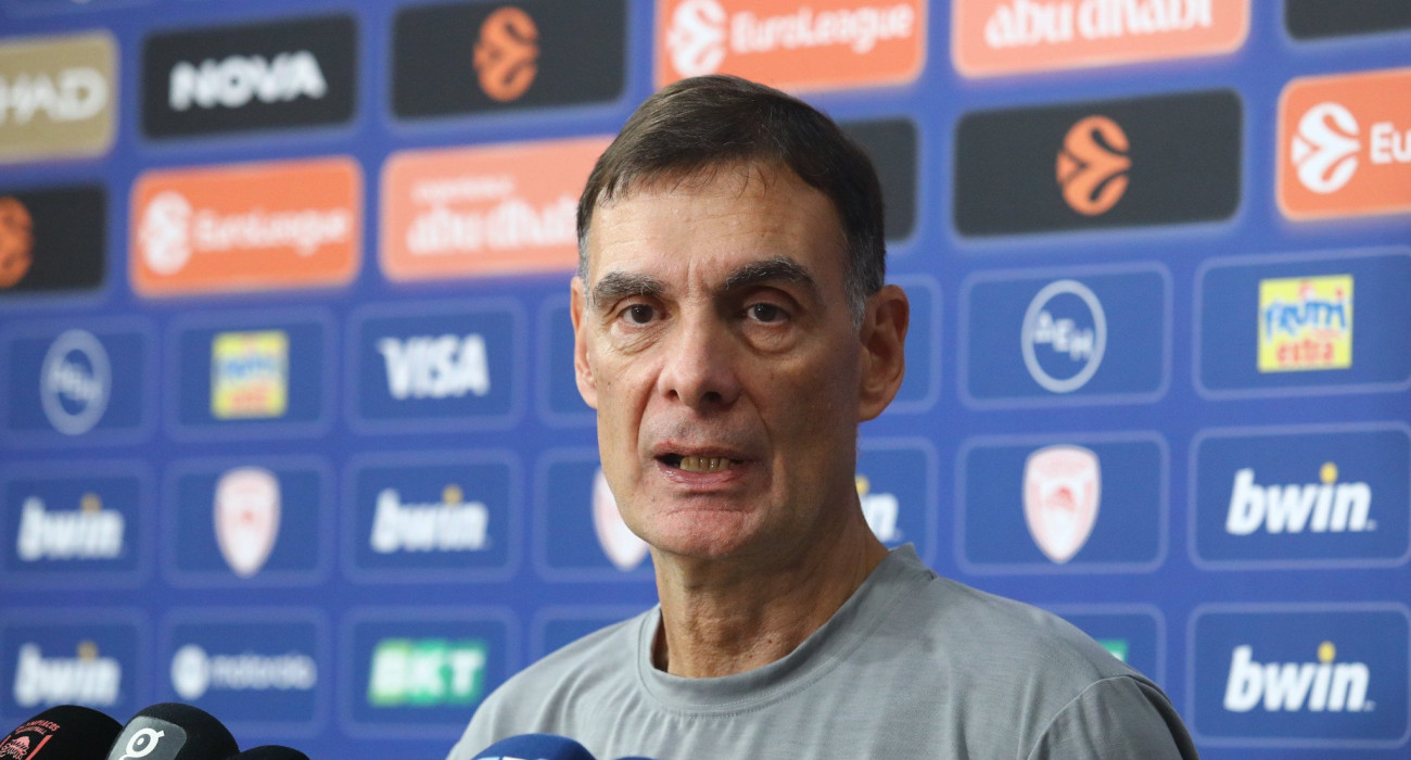 Ο Γιώργοε Μπαρτζώκας στη media day του Ολυμπιακού/Πηγή: Eurokinissi