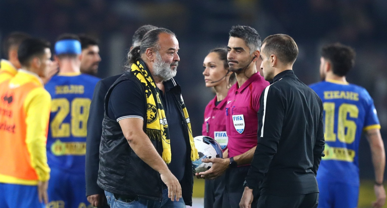 Ο Μάριος Ηλιόπουλος μετά το ΑΕΚ-Παναιτωλικός / Πηγή: Eurokinissi