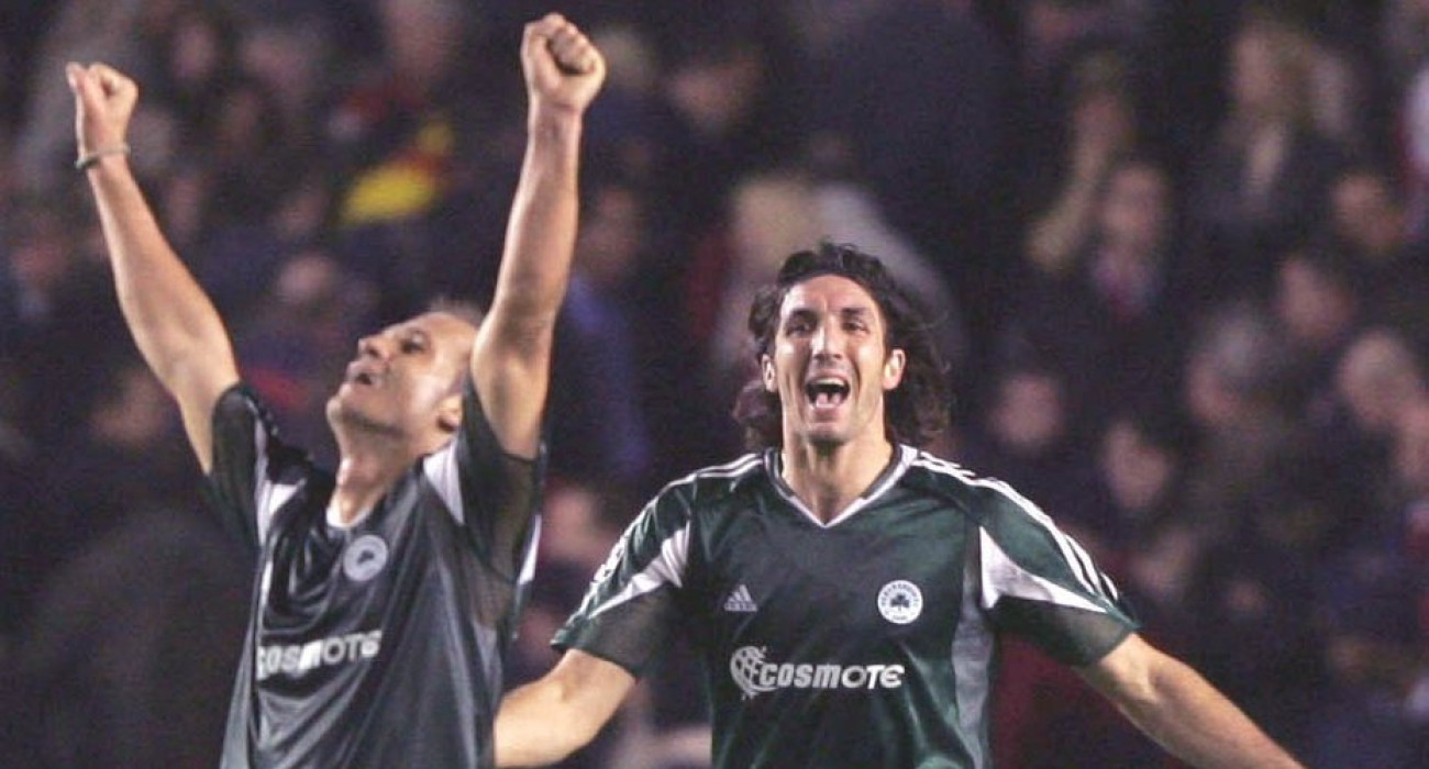 Ο Άγγελος Μπασινάς με τον Σωτήρη Κυργιάκο σε αγώνα του Παναθηναϊκού / Πηγή: Intime