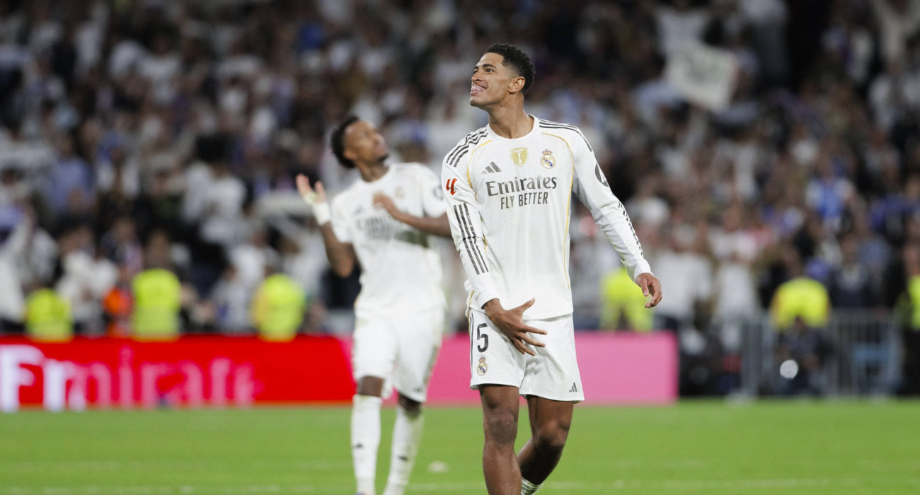 Ο Τζουντ Μπέλιγχαμ πανηγυρίζει κόντρα στη Μπαρτσελόνα / Πηγή: Imago