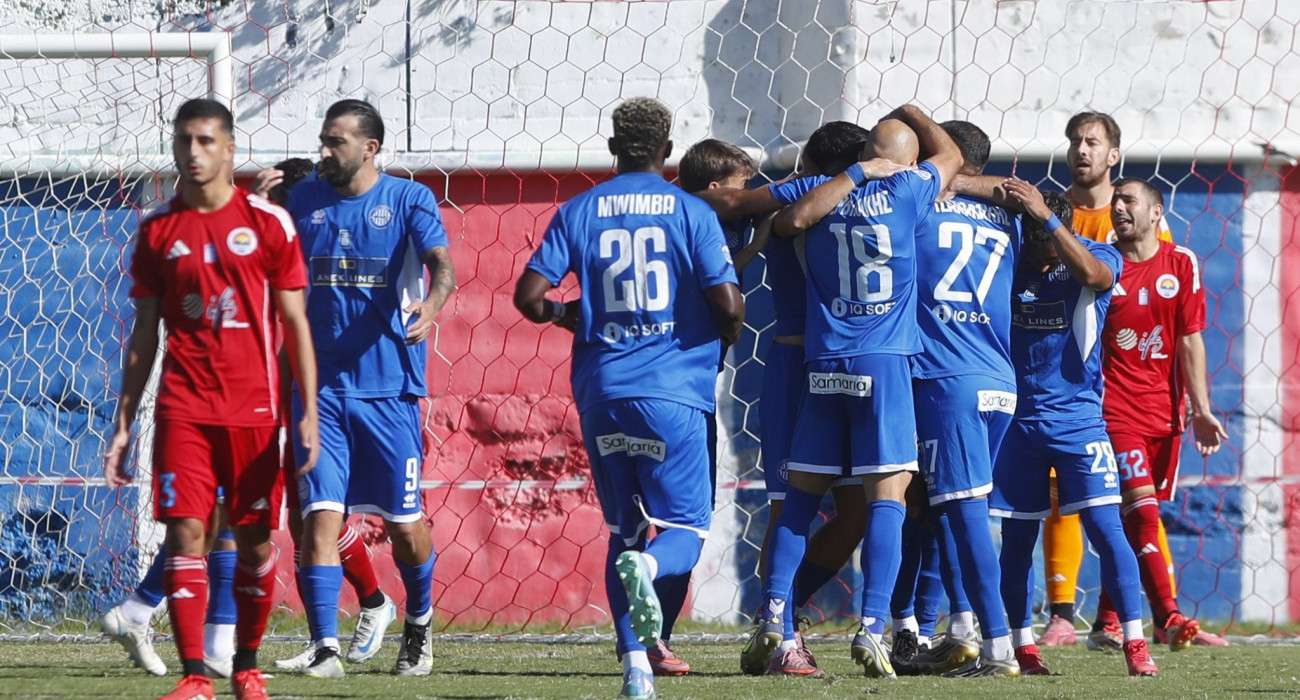 Οι ποδοσφαιριστές των Χανίων πανηγυρίζουν / Πηγή; Eurokinissi