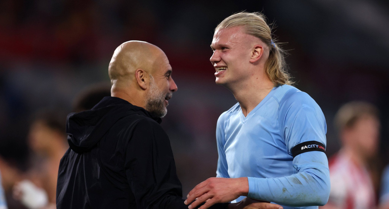 Ο Έρλινγκ Χάαλαντ με τον Πεπ Γκουαρδιόλα / Πηγή: Imago