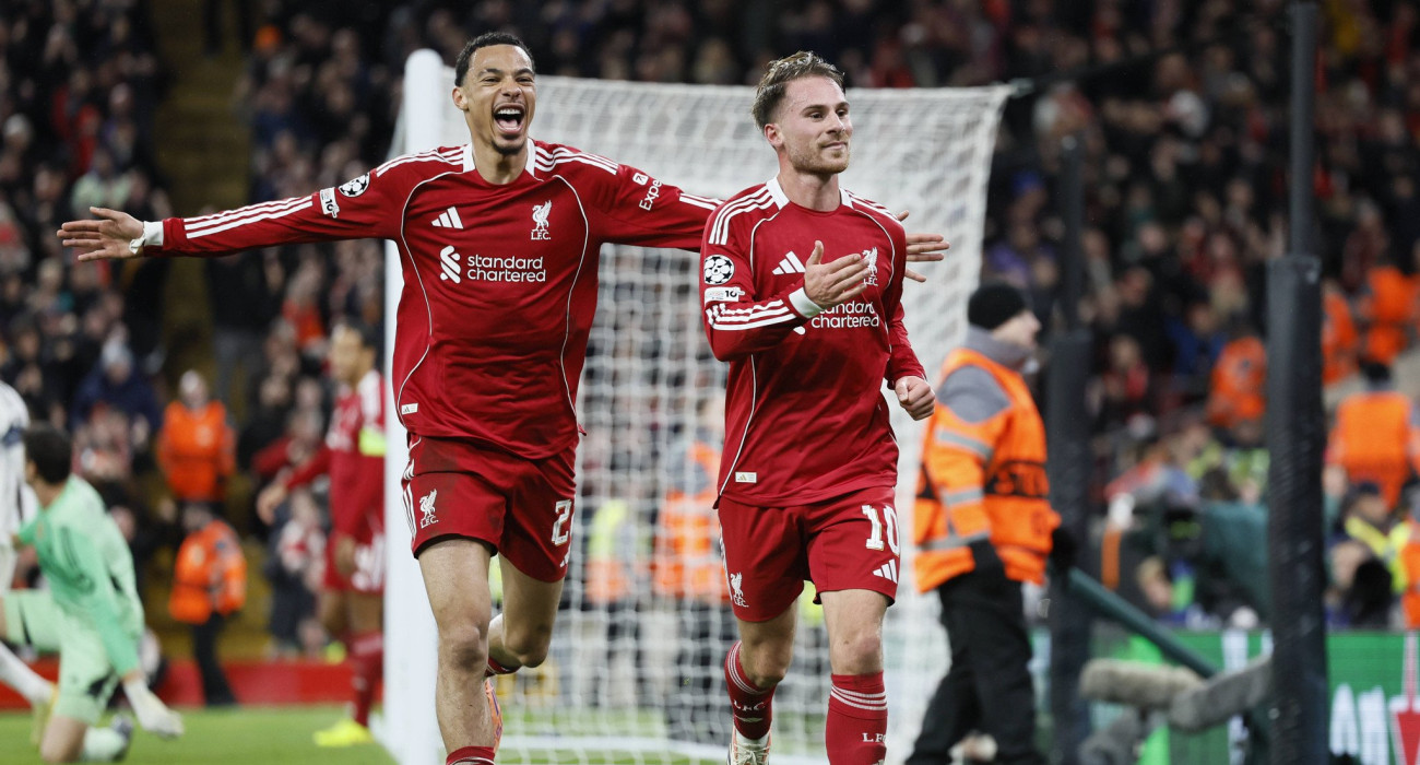 Ο Μακ Άλιστερ πανηγυρίζει το γκολ του με την Λίβερπουλ / Πηγή: Imago