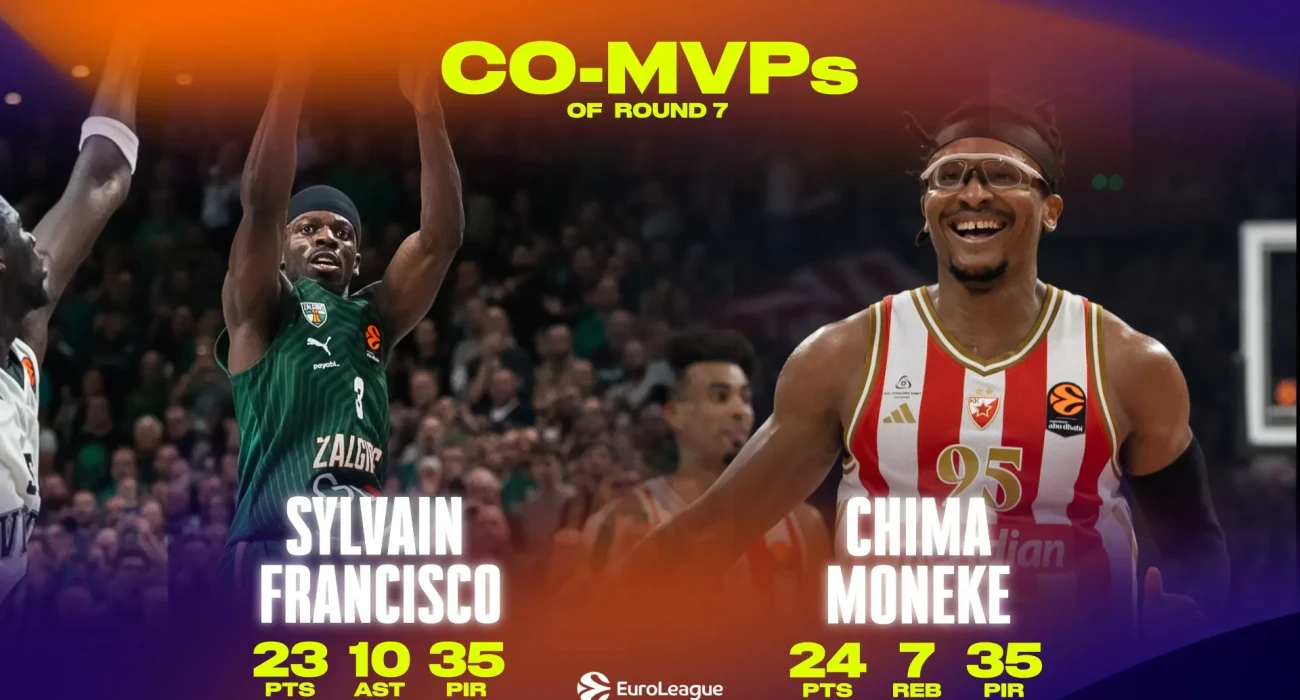 Ο Σιλβέν Φρανσίσκο και ο Τσίμα Μονέκε πολυτιμότεροι παίκτες της έβδομης αγωνιστικής της EuroLeague/Πηγή: euroleaguebasketball.net