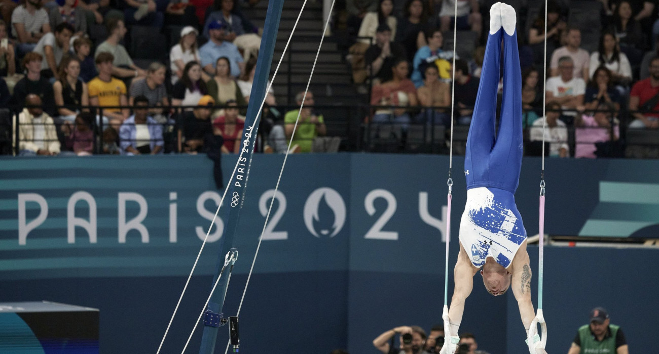 Στιγμή από το αγώνισμα των κρίκων στους Ολυμπιακούς Αγώνες στο Παρίσι (2024) / Πηγή: Intime