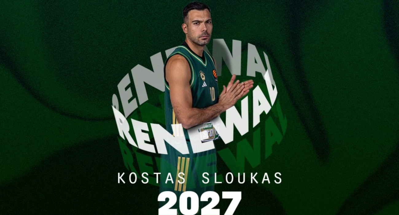 Ο Κώστας Σλούκας ανανέωσε  μέχρι το 2027 / Πηγή: paobc