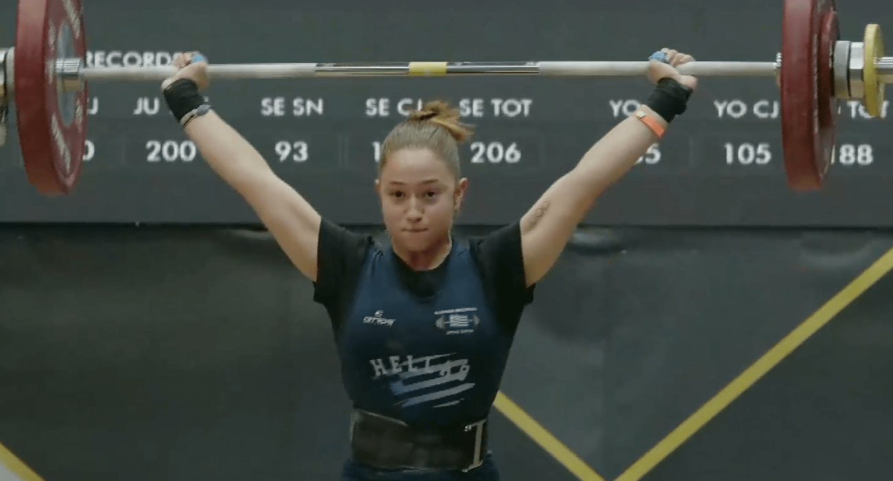 ΗΜαρία Στρατουδάκη σε προσπάθειά της στο Ευρωπαϊκό Πρωτάθλημα νεανίδων στο Δυρράχιο / Screenshot