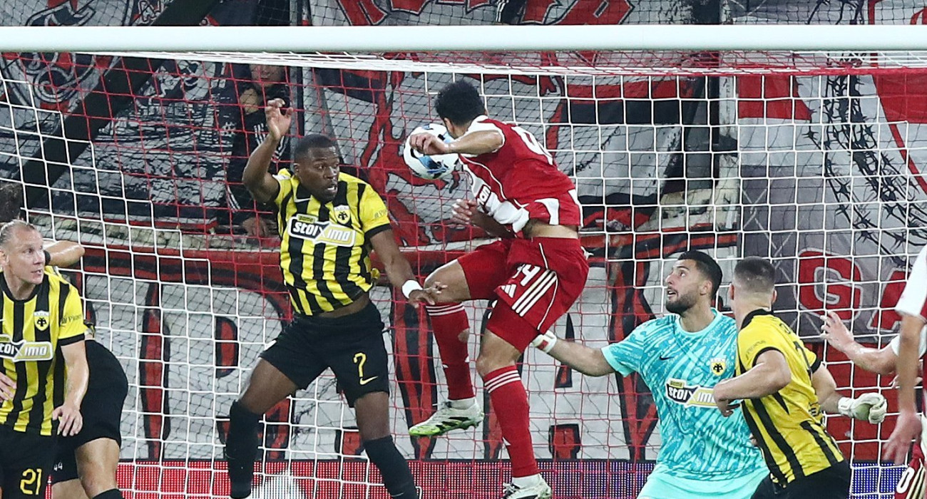 Η φάση του 2-0 του Ολυμπιακού με την κεφαλιά του Ταρέμι / Πηγή: Intime