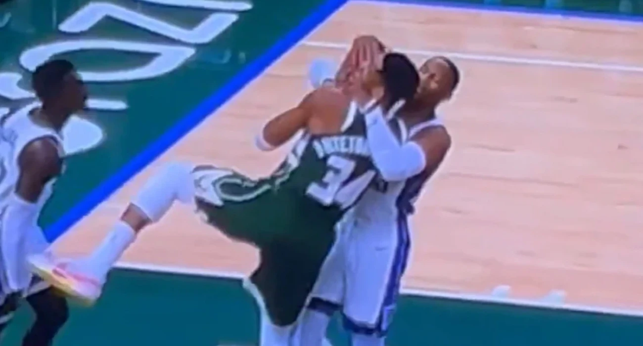 Ο Ράσελ Γουέστμπρουκ με τον Γιάννη Αντετοκούνμπο/printscreen