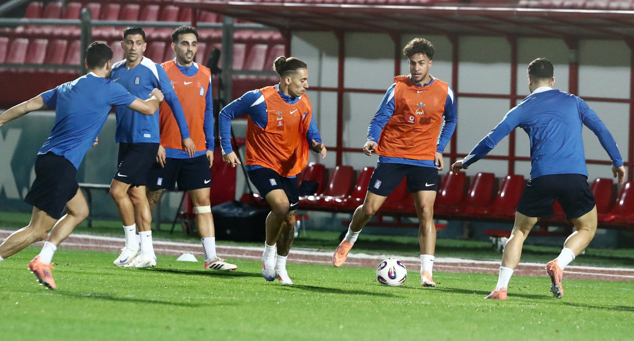 Οι ποδοσφαιριστές της Εθνικής Ελλάδας στην προπόνηση / Πηγή: InTime