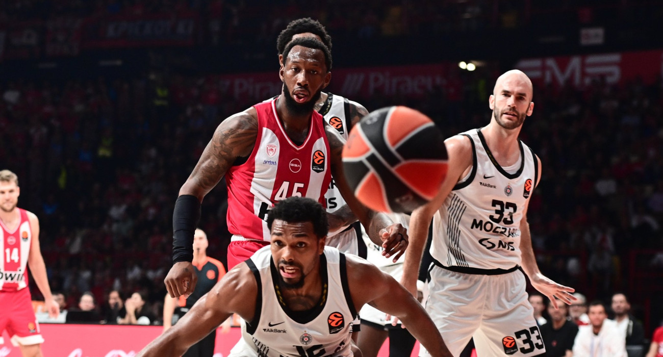 Στιγμιότυπο από το παιχνίδι ανάμεσα σε Ολυμπιακό και Παρτίζαν, Πηγή: Eurokinissi